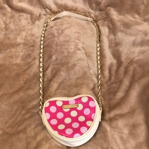 Betsey Johnson purse pink and white polka dot